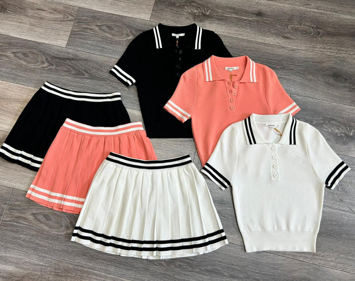 Double Up Stripe Tennis Skirt Set